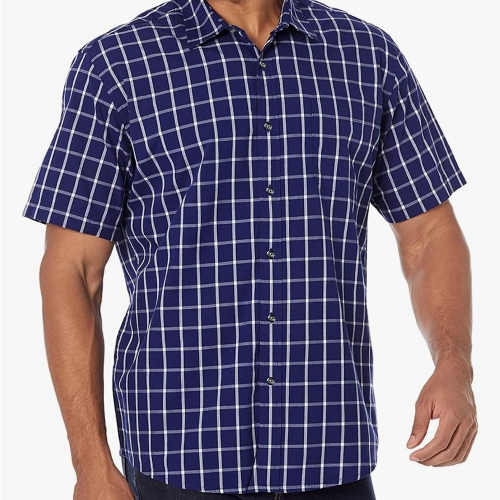 Men's Men's Regular-Fit Short-Sleeve Poplin Shirt Shirt XL
